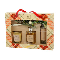 Set regalo profumato Vaniglia con candela, diffusore e spray