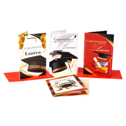 Biglietti auguri LAUREA oro 12pz