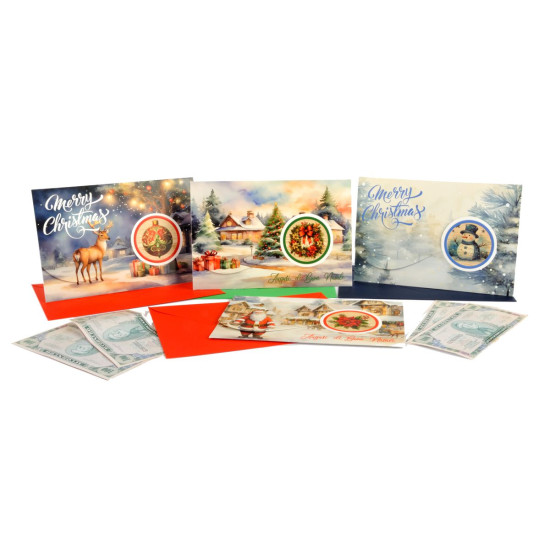 Biglietti auguri NATALE portasoldi 12pz Biglietti auguri NATALE portasoldi 12pz