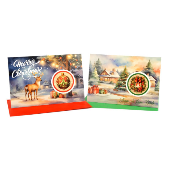 Biglietti auguri NATALE portasoldi 12pz Biglietti auguri NATALE portasoldi 12pz
