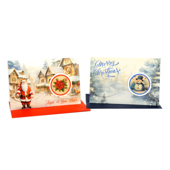 Biglietti auguri NATALE portasoldi 12pz Biglietti auguri NATALE portasoldi 12pz