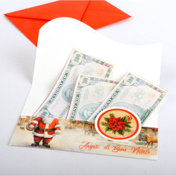 Biglietti auguri NATALE portasoldi 12pz