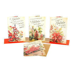Biglietti augurali NATALE glitter 12pz Biglietti augurali NATALE glitter 12pz