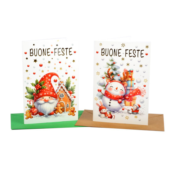 Biglietti augurali NATALE special gold 12pz Biglietti augurali NATALE special gold 12pz