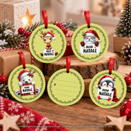 Chiudipacco Natale Rotondi con Animaletti – 100 Pezzi