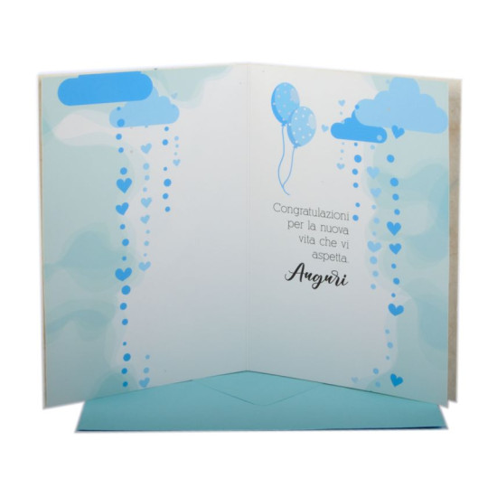 Biglietti NASCITA carta natural Provence 12pz Biglietti NASCITA carta natural Provence 12pz