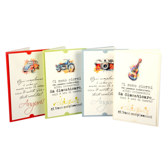 Biglietti auguri COMPLEANNO special serie 12pz