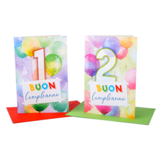 Biglietti auguri da 1 a 10 anni 20pz