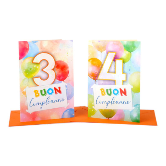 Biglietti auguri da 1 a 10 anni 20pz