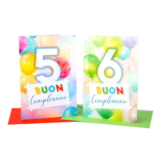 Biglietti auguri da 1 a 10 anni 20pz