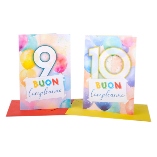 Biglietti auguri da 1 a 10 anni 20pz