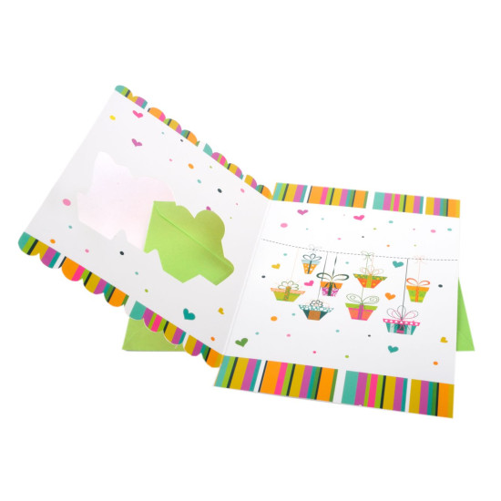 Biglietti auguri COMPLEANNO finestrella 12pz
