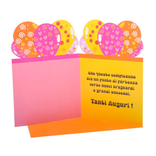 Biglietti auguri COMPLEANNO palloncini 12pz