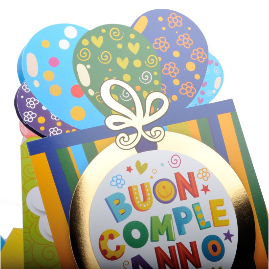 Biglietti auguri COMPLEANNO palloncini 12pz