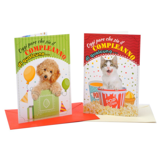 Biglietti auguri COMPLEANNO humor 12pz