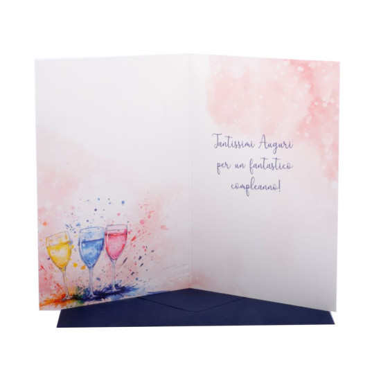 Biglietti auguri COMPLEANNO pastello 12pz Biglietti auguri COMPLEANNO pastello 12pz
