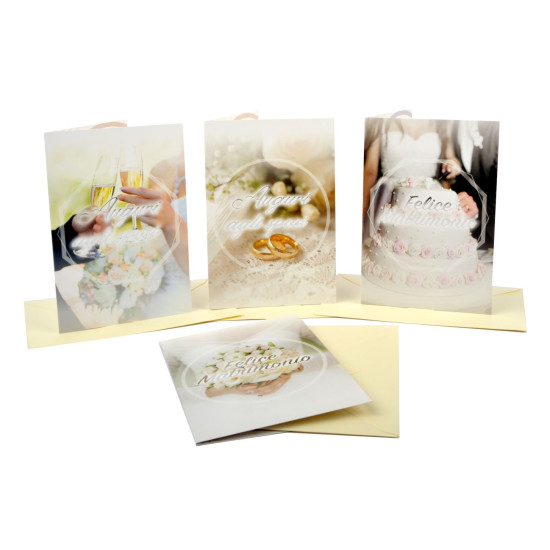 Biglietto auguri MATRIMONIO fotografico 12pz