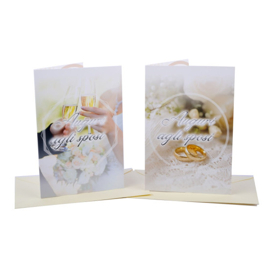 Biglietto auguri MATRIMONIO fotografico 12pz
