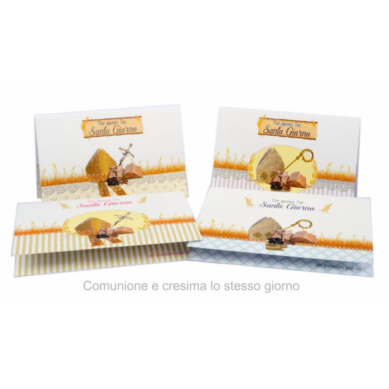 Biglietti augurali COMUNIONE e CRESIMA portasoldi 12pz Biglietti augurali COMUNIONE e CRESIMA portasoldi 12pz