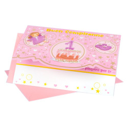 Biglietti augurali COMPLEANNO 1 ANNO portasoldi 12pz Biglietti augurali COMPLEANNO 1 ANNO portasoldi 12pz