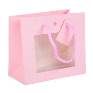 Shopper ROSA con finestra cm 16x8x14 10pz