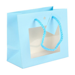 Shopper AZZURRA con finestra cm 16x8x14