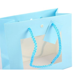 Shopper AZZURRA con finestra cm 16x8x14