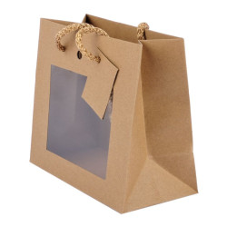 Shopper 16x8x14 AVANA con finestra - 10pz Shopper 16x8x14 AVANA con finestra - 10pz