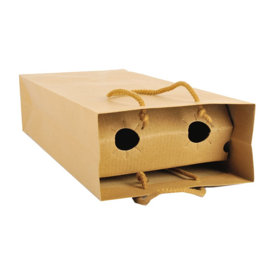 Shopper 2 bottiglie 18x9x39 avana 10pz