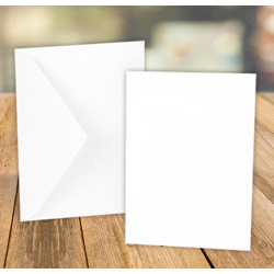 Taschetta 10 cartoncini + 10 buste 9x14 BIANCO