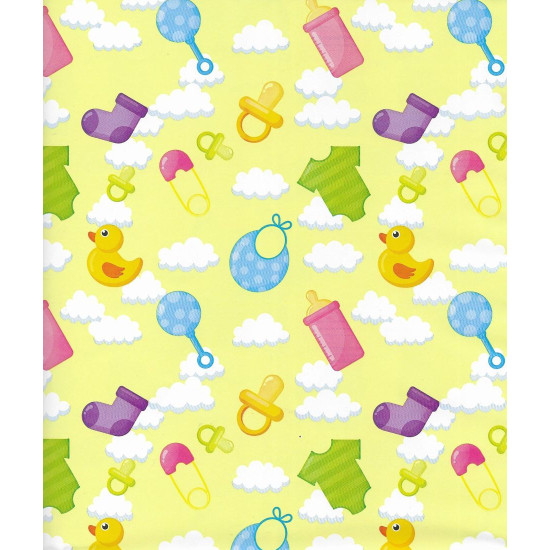 Set Di 6 Carta Da Regalo Per Compleanno Con Motivi Misti – 70x50 Cm + Nastri E Etichette