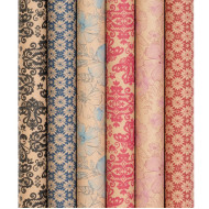 Fogli carta regalo piegati kraft FLOWERS 50 fogli