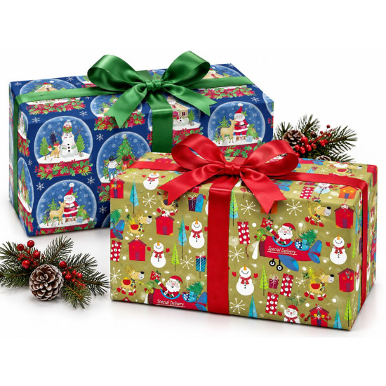 Carta Regalo Natalizia FUN 100x70 cm – 50 Fogli Assortiti Carta Regalo Natalizia FUN 100x70 cm – 50 Fogli Assortiti