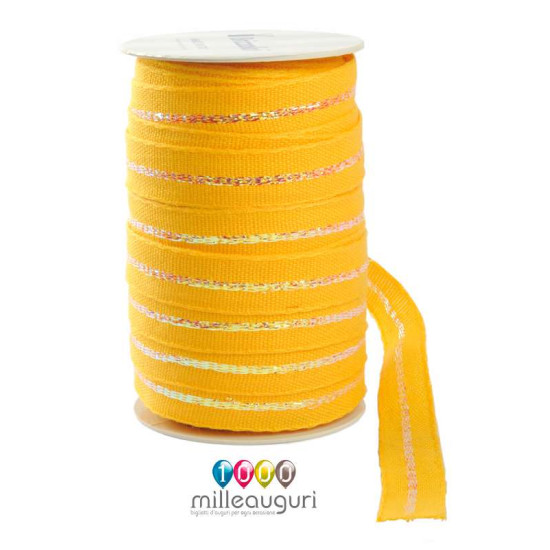 Nastro 100% cotone GIALLO con inserto