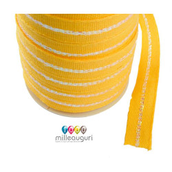 Nastro 100% cotone GIALLO con inserto 20 metri