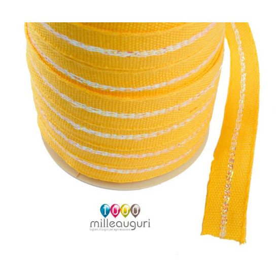 Nastro 100% cotone GIALLO con inserto