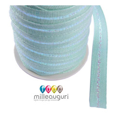 Nastro 100% cotone VERDE ACQUA con inserto 20 metri