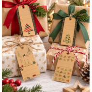 Bigliettini chiudipacco NATALE kraft TAG 20x5pz