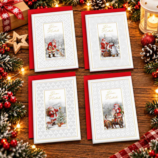 Biglietti auguri NATALE buon natale 12pz Biglietti auguri NATALE buon natale 12pz