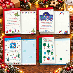 Biglietti auguri NATALE multilingue glitter 12pz