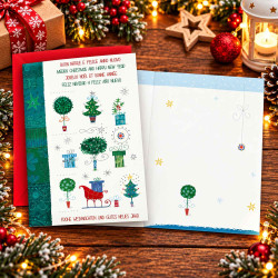 Biglietti auguri NATALE multilingue glitter 12pz Biglietti auguri NATALE multilingue glitter 12pz