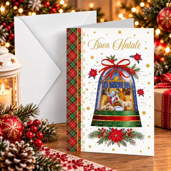 Biglietti auguri NATALE religioso oro e rilievo 12pz Biglietti auguri NATALE religioso oro e rilievo 12pz