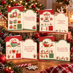 Biglietti Auguri Natale – 4 Soggetti Oro – 12 Pezzi