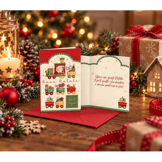 Biglietti Auguri Natale – 4 Soggetti Oro – 12 Pezzi