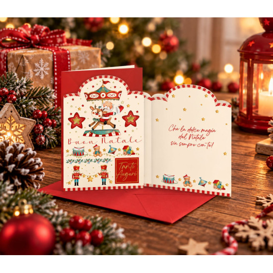 Biglietti Auguri Natale – 4 Soggetti Oro – 12 Pezzi
