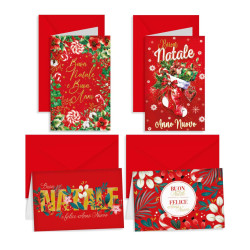 Biglietti auguri Natale Fantasy oro – Expo 120 Pezzi
