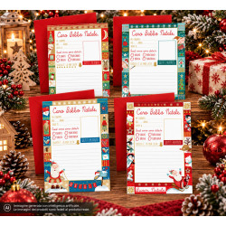 Letterine a Babbo Natale A4 con Busta – 24 Pezzi Letterine a Babbo Natale A4 con Busta – 24 Pezzi
