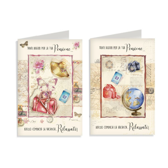 Biglietti augurali PENSIONE 12pz