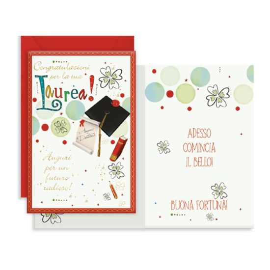 Biglietti LAUREA foglia oro 12pz