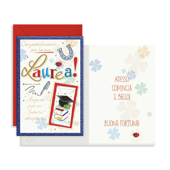 Biglietti LAUREA foglia oro 12pz